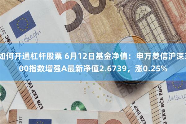 如何开通杠杆股票 6月12日基金净值：申万菱信沪深300指数增强A最新净值2.6739，涨0.25%