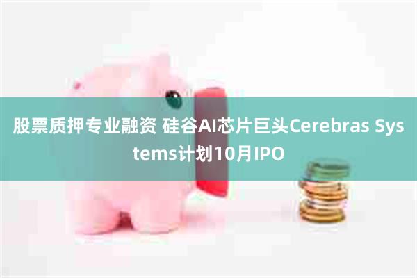 股票质押专业融资 硅谷AI芯片巨头Cerebras Systems计划10月IPO